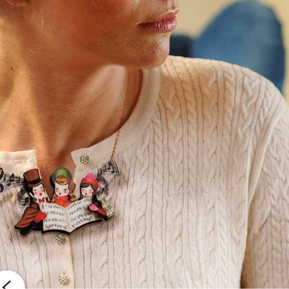Laliblue Christmas Carols Carolers Pinup Whimsical Necklace 2020 - Picture 3 of 4